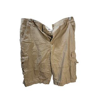 Beverly Hills Polo Club Mens 34W Khaki Cargo Shorts With Pockets‎ Cotton Blend